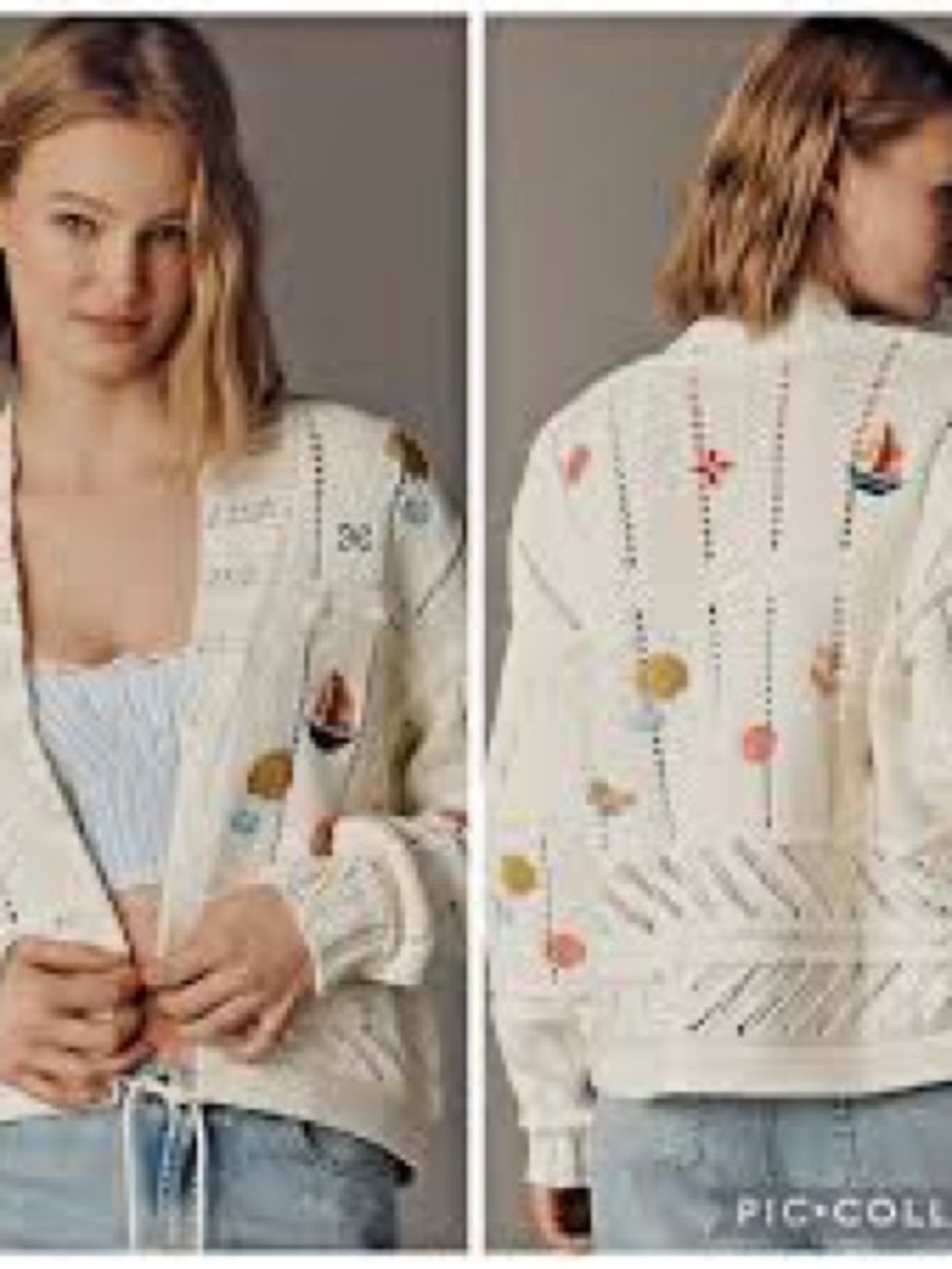NWT - Maeve Embroidered Icons Cardigan